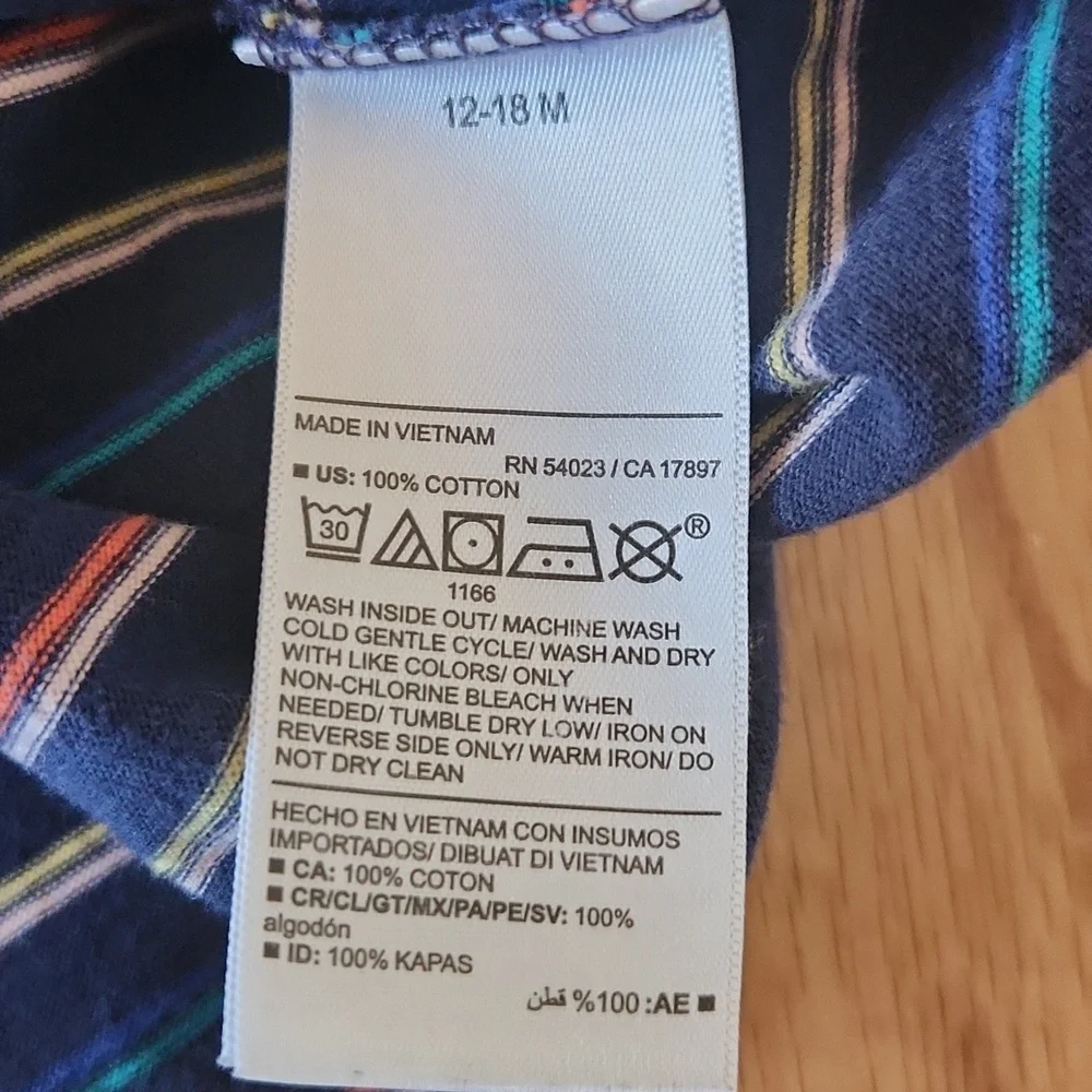 Old Navy Striped Multicolor Baby Dress 12-18 Months